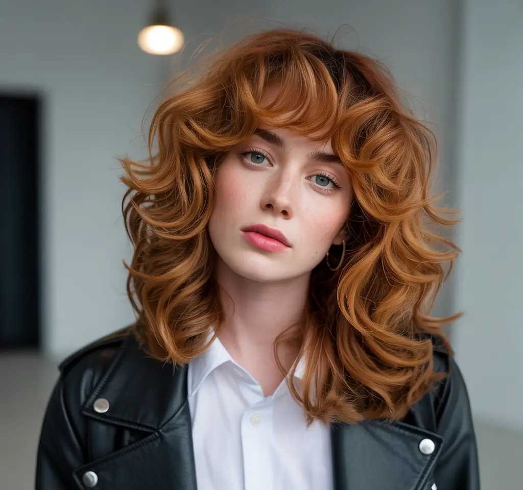 medium length fall haircuts 2025 The Fiery Autumn Wolf Cut