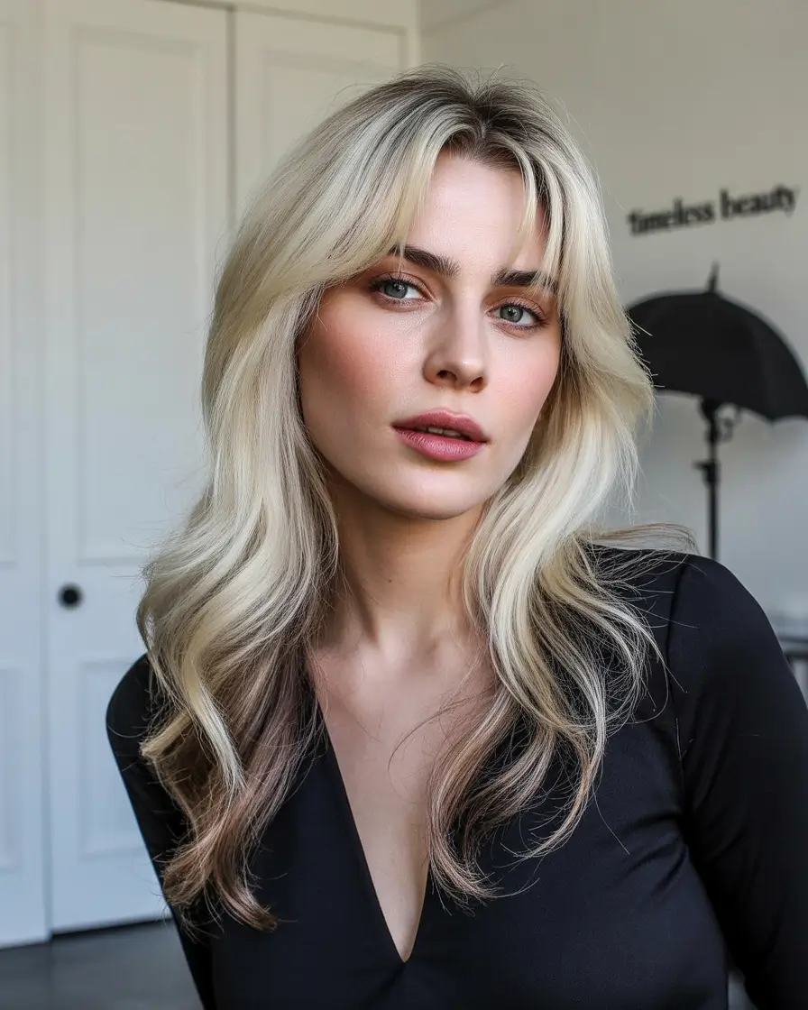 medium length fall haircuts 2025 Platinum Layers for the Modern Muse