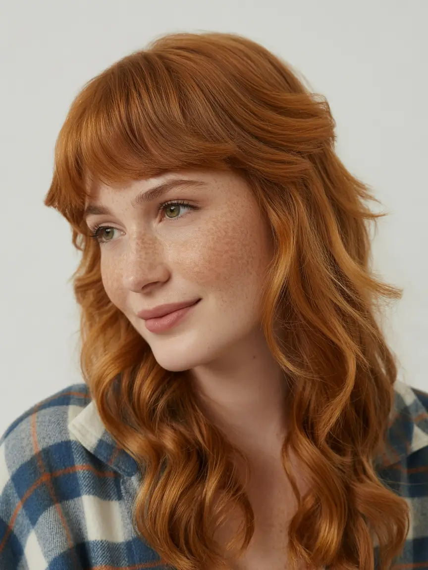 medium length fall haircuts+Retro Soft Waves With Ginger Spice Energy