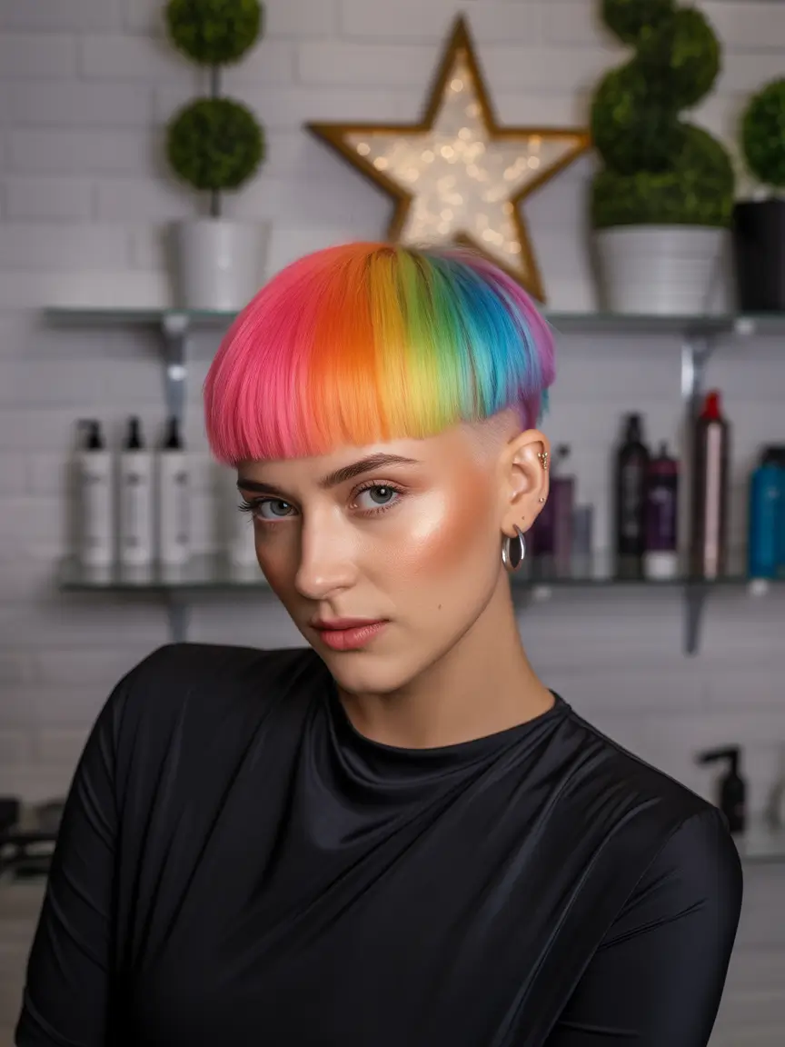 Fun fall hair colors Prism Bowl Cut with Hyper Gloss