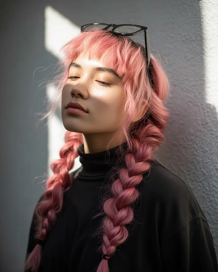 Fun fall hair colors Rose Braids with a Soft Fringe