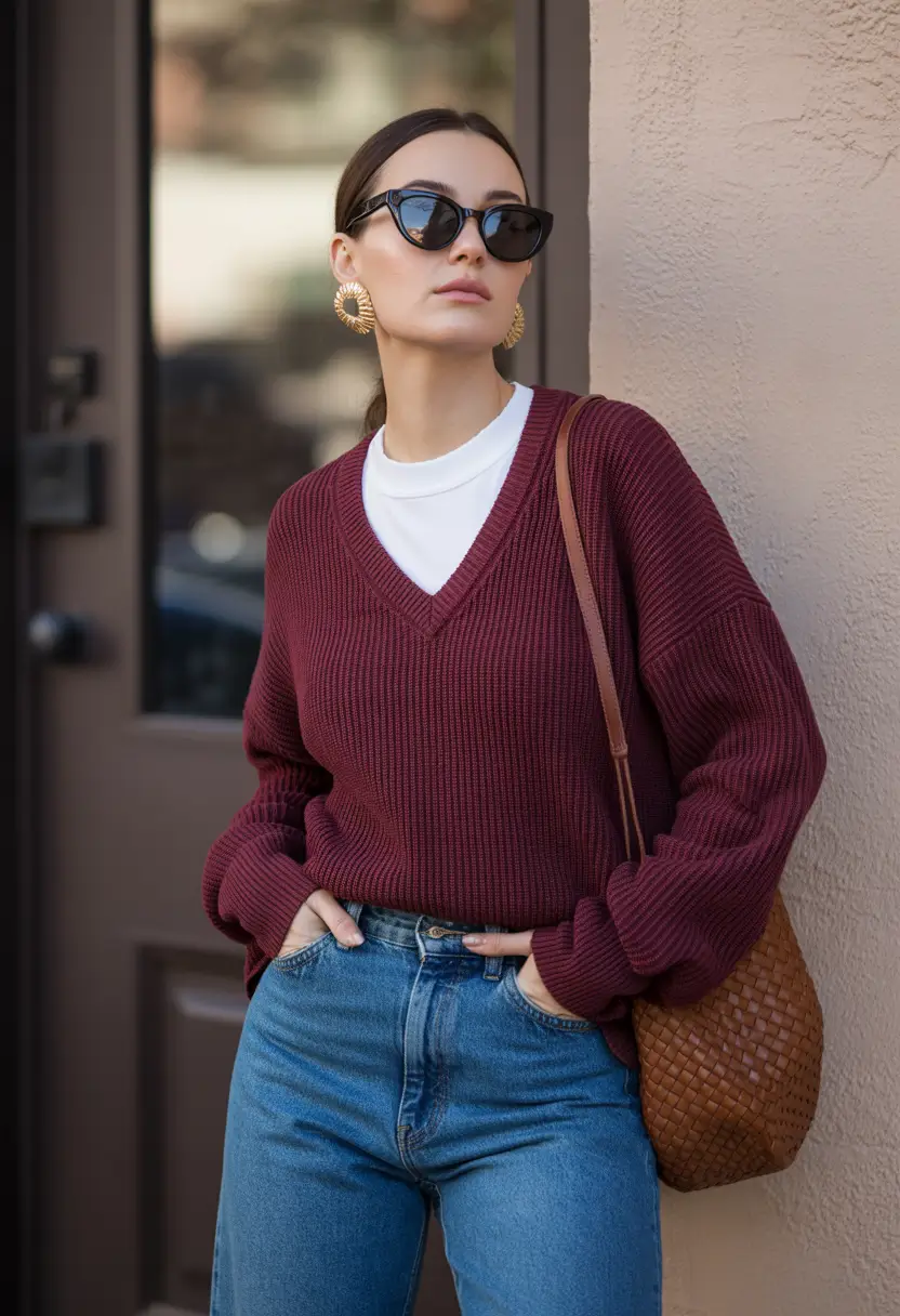 layering for fall outfits Modern Vintage with Bordeaux Tones