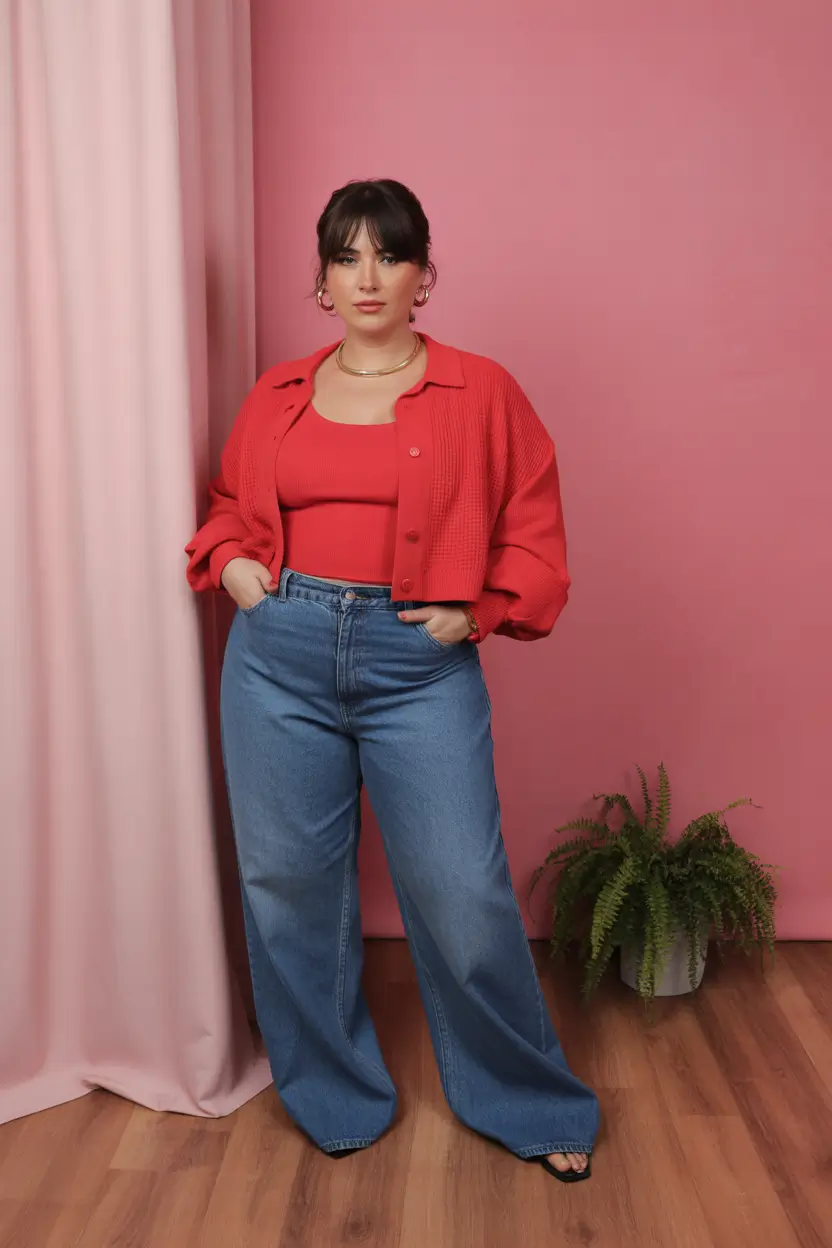 midsize fall outfits Bold Red Monochrome That Brings the Heat