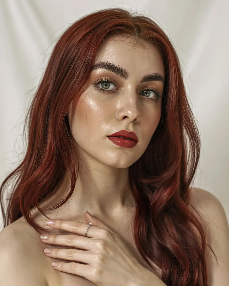 Fall red hair color The Glossy Merlot Wave