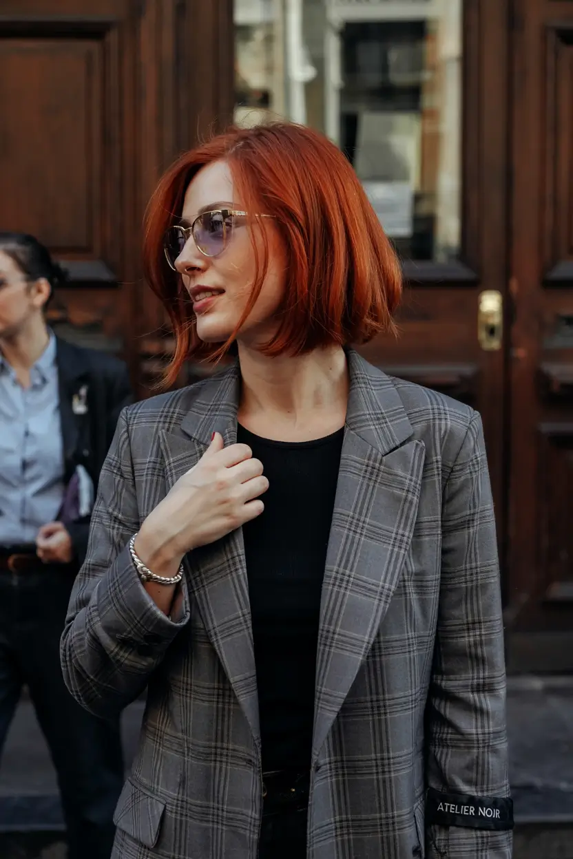 Fall red hair color Amber Spice Bob