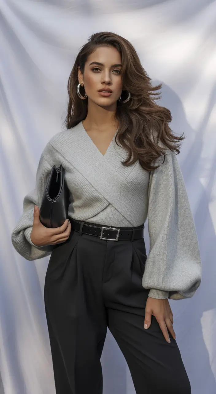 new 2025 fall fashion outfits Sweater Wrap Elegance