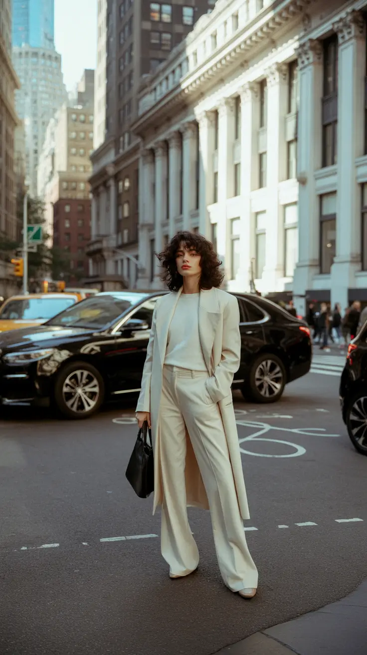 new fall fashion clothes Power Neutrals in a Monochrome City Suit