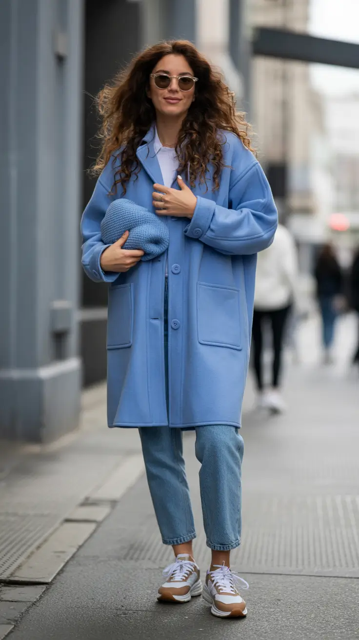 new fall fashion clothes Sky-Toned Streetwear with a Feminine Touch