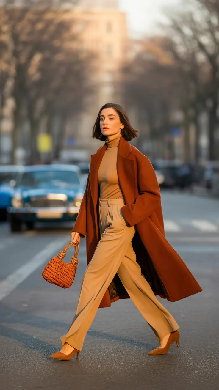 new fall fashion clothes Bold Monochrome in Deep Terracotta