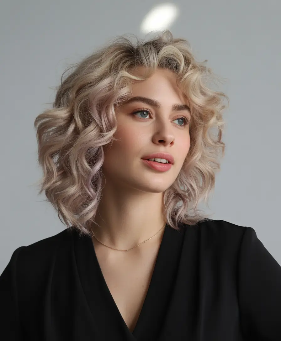 haircuts - September 2025 Textured Lob with a Hint of Lavender