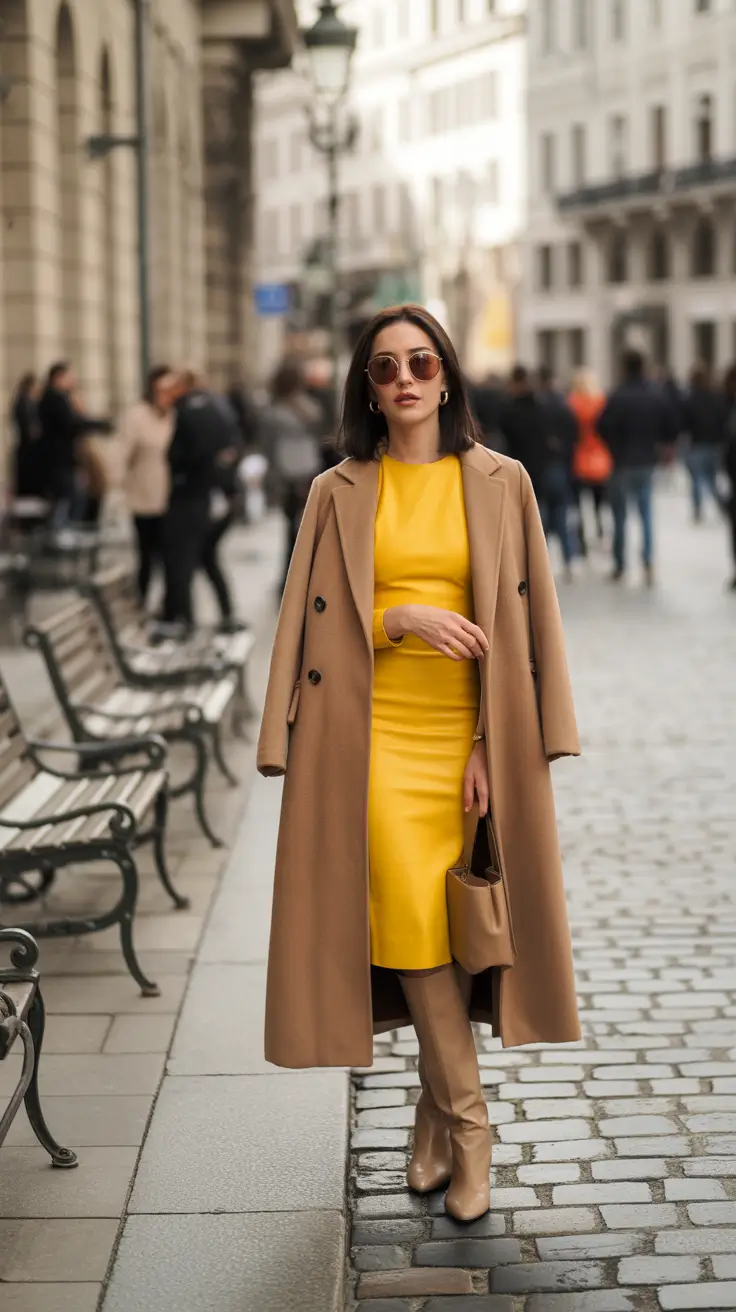 fall style for women Golden Hour in a Camel and Sunshine Combo