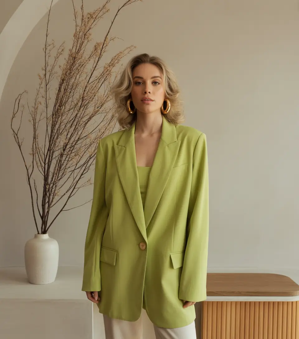fall style for women The Blazer Refresh: Lime with Minimalist Edge