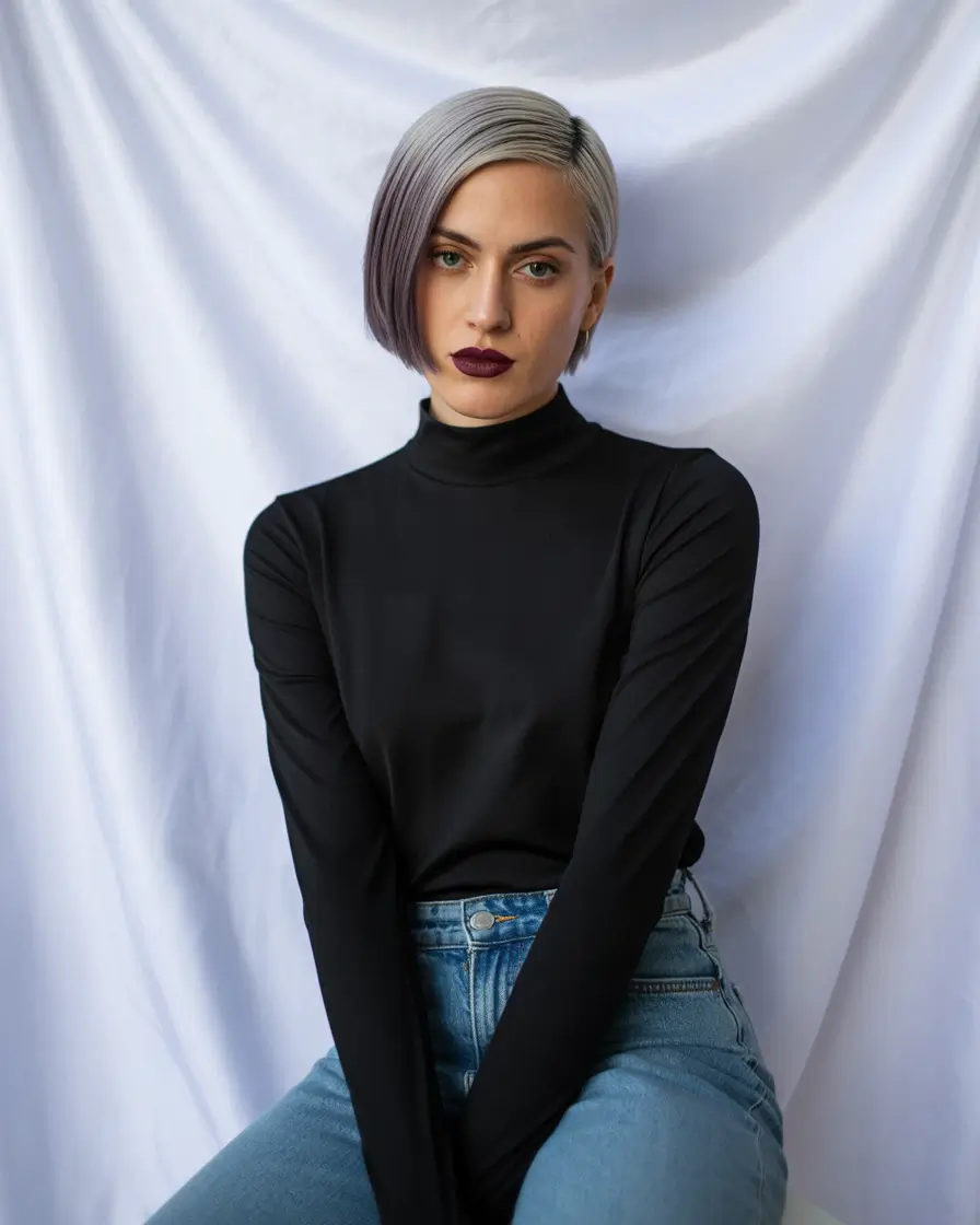 autumn fall hair colors Sleek Ash-Violet Edge