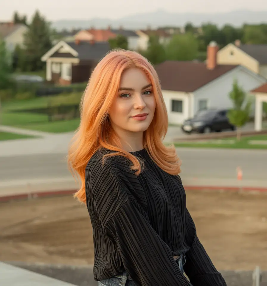 autumn fall hair colors Peach-Tinted Glow with Soft Waves