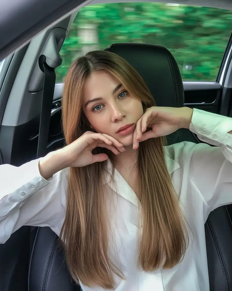 autumn fall hair colors Sleek Latte Brunette with Soft Volume