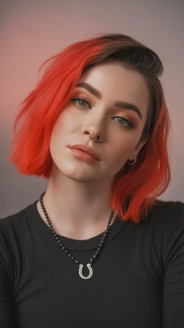 autumn fall hair colors Electric Ember Chop