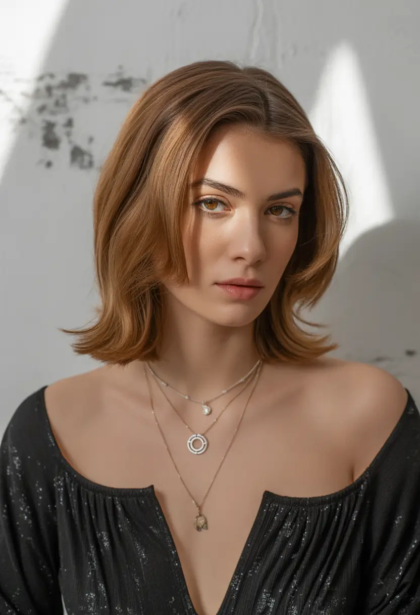 autumn fall hair colors Soft Chestnut Flip