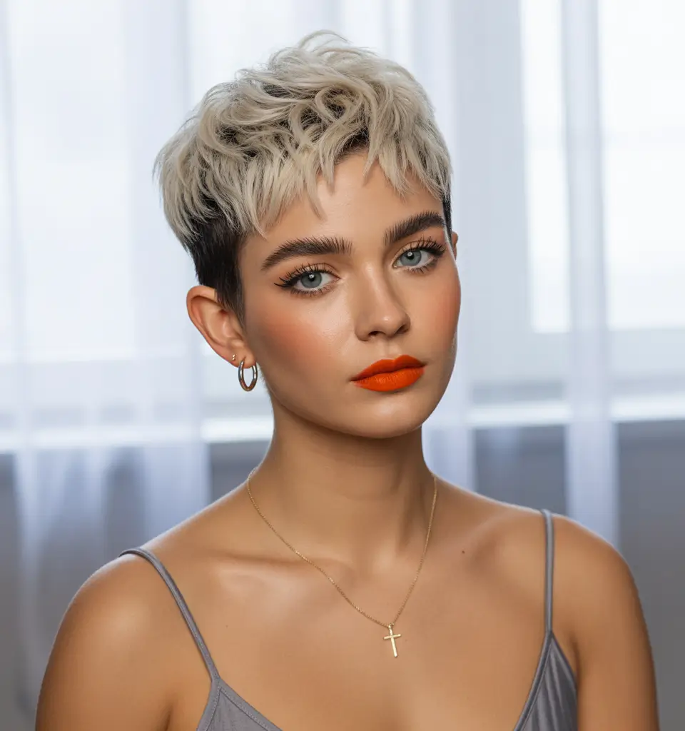 autumn fall hair colors Frosted Ash Pixie