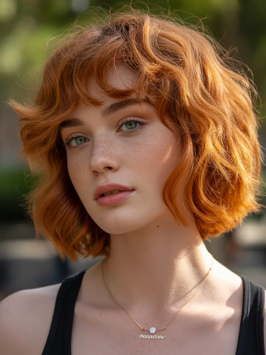 September hair color Copper Curls That Catch the Light