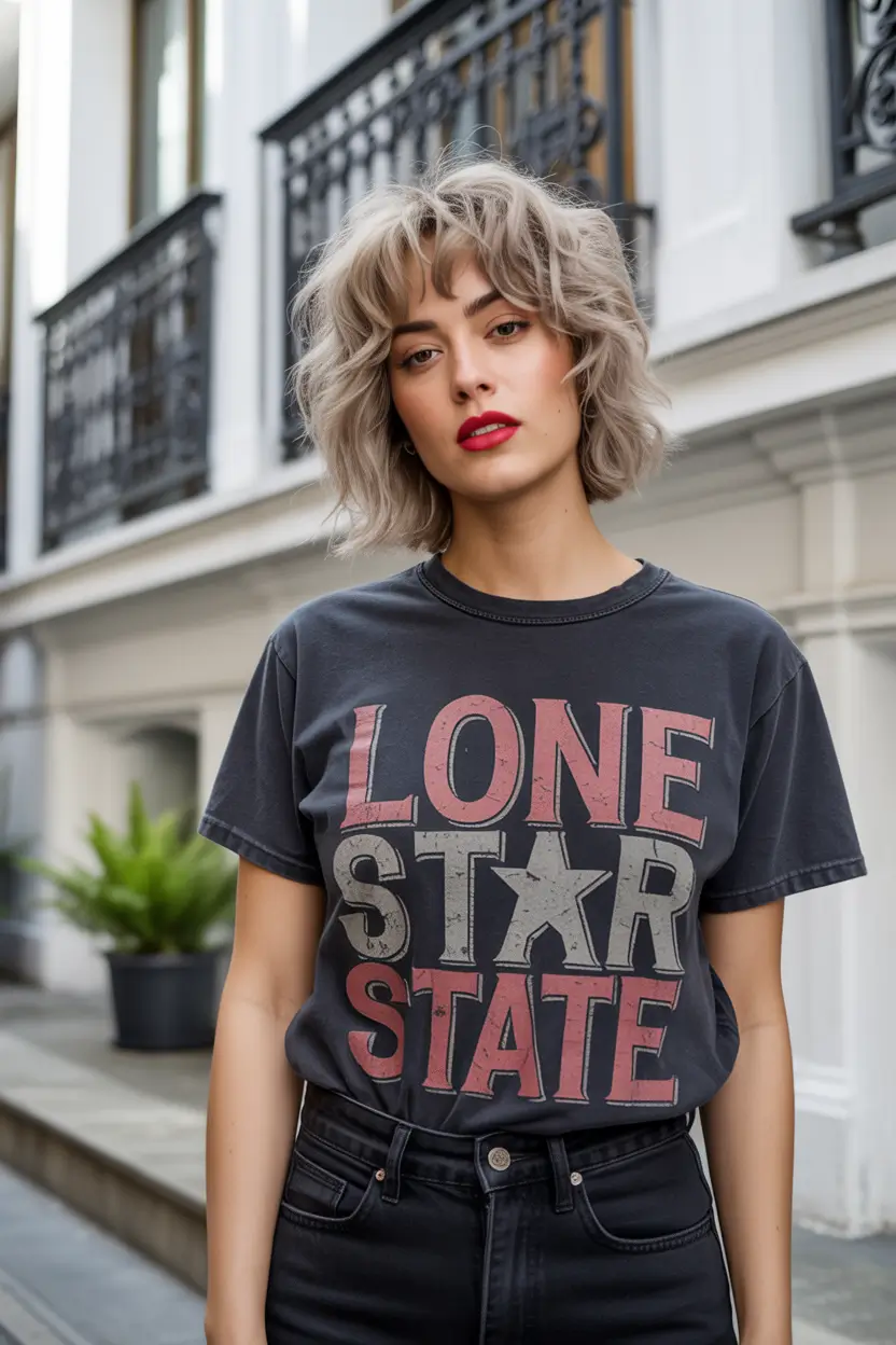 September hair color+Textured Mushroom Blonde Bob