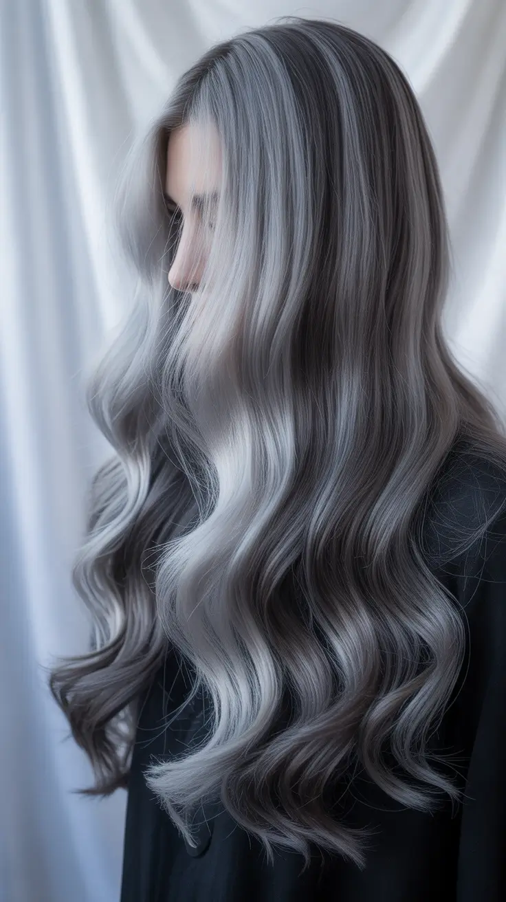 September hair color+Cool Smoke Balayage With Dimensional Roots