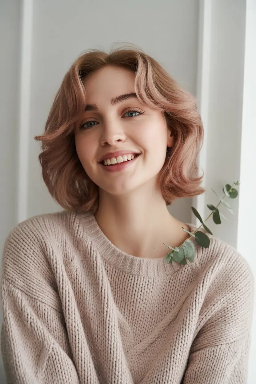 September hair color Rosewood Layers with Soft Glow