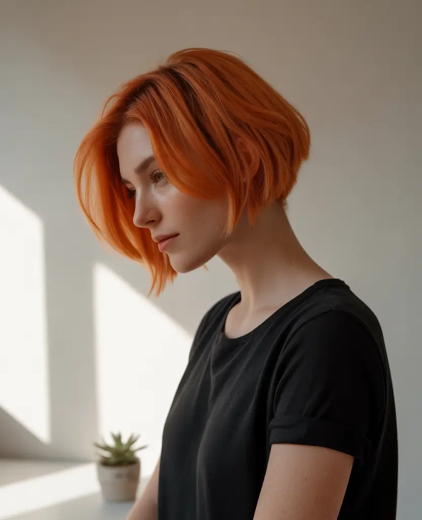 September hair color Fresh Tangerine Crop with Art School Edge