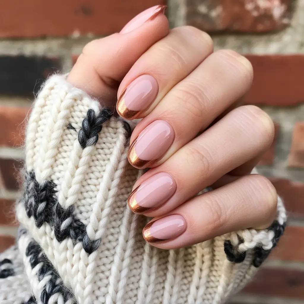 september-nails-color-ideas-2025+Warm-Bronze-French-The-New-Fall-Neutral
