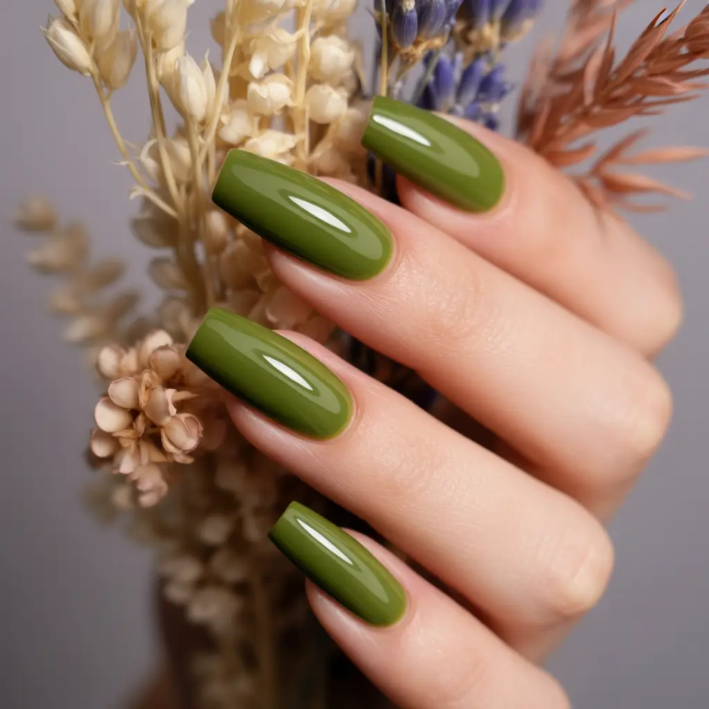 Fall-green-nails-Olive-You-Always