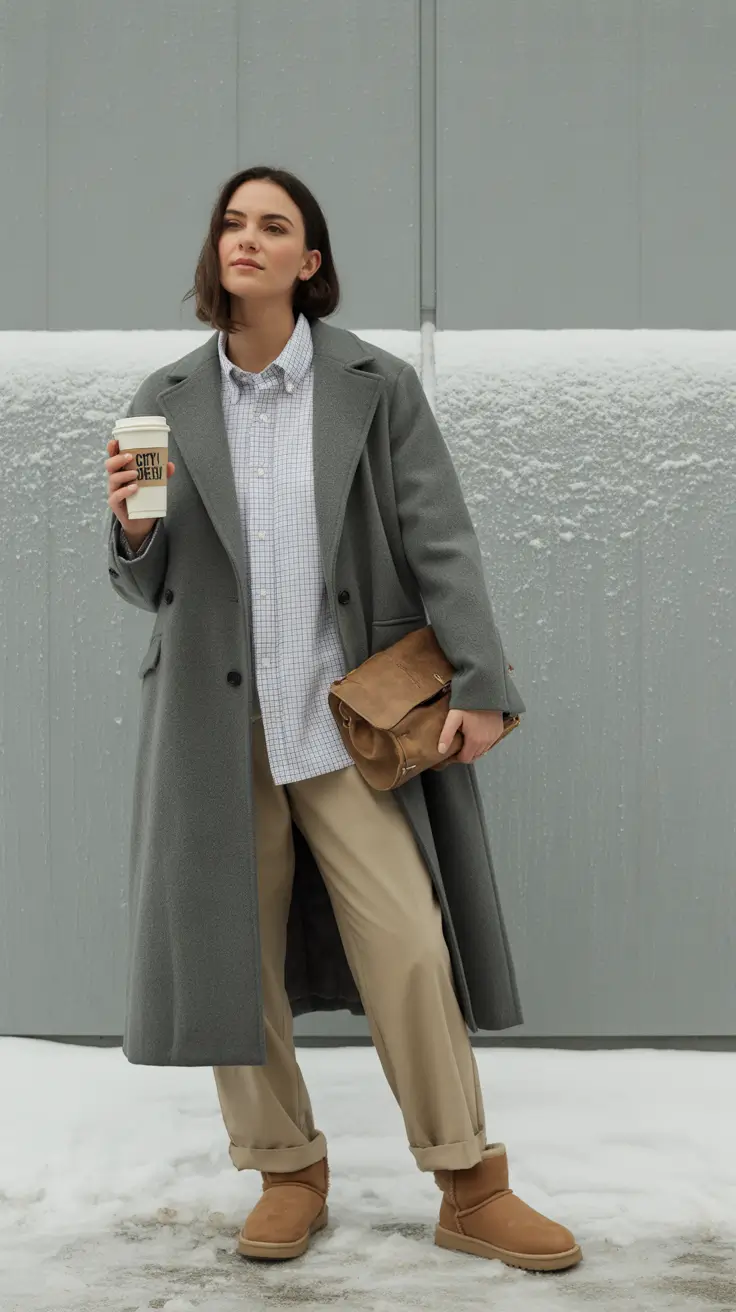 September outfits Soft Tailoring Meets Snow-Day Chic