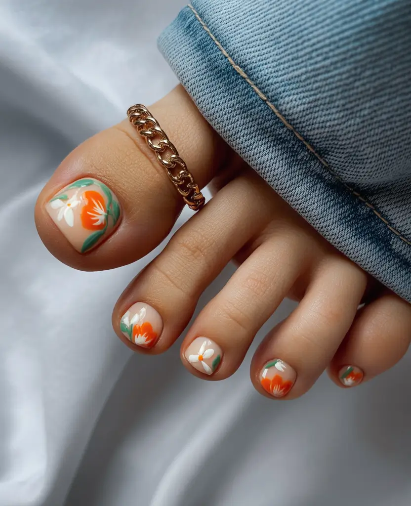 September toe nails ideas 2025 Orange Blossom Energy