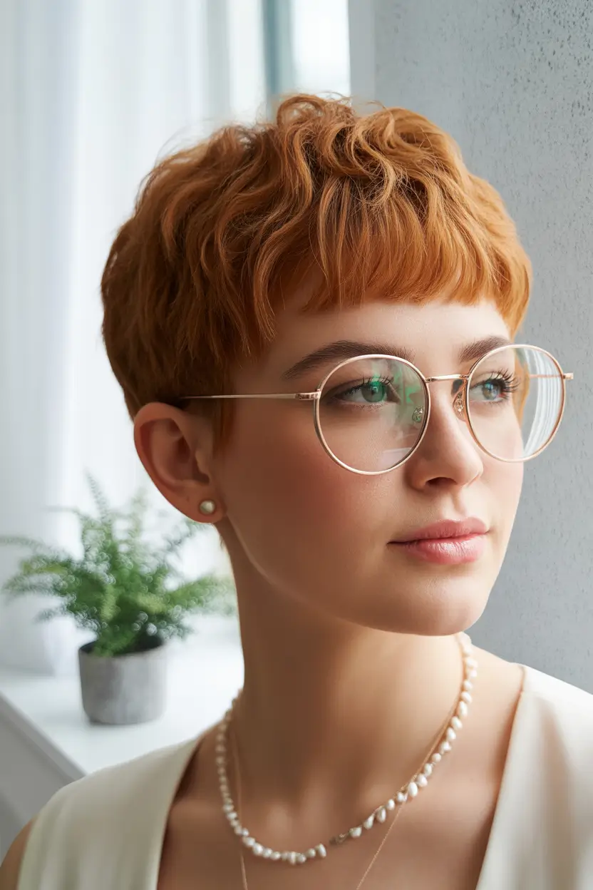 Fall round face haircut Clean Carrot Pixie with Rounded Fringe