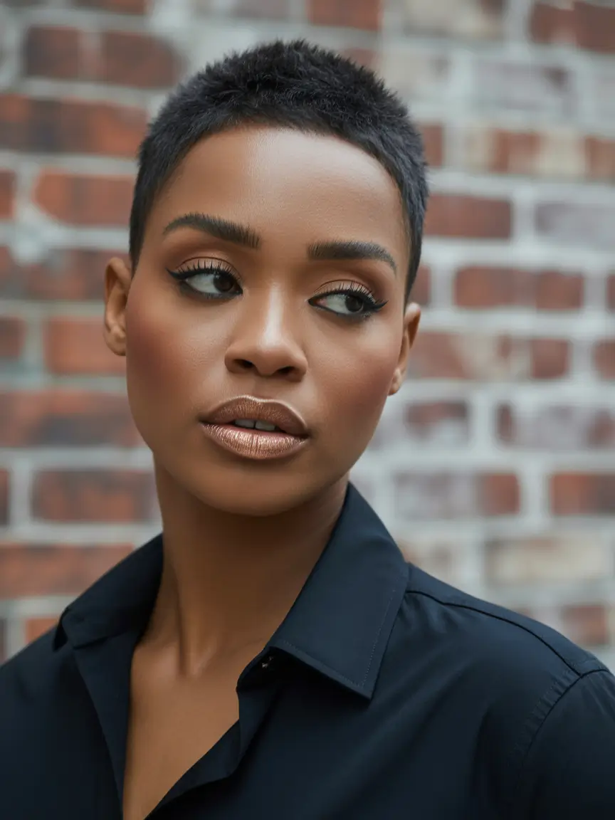 Fall round face haircut+Buzzed Beauty with Confidence