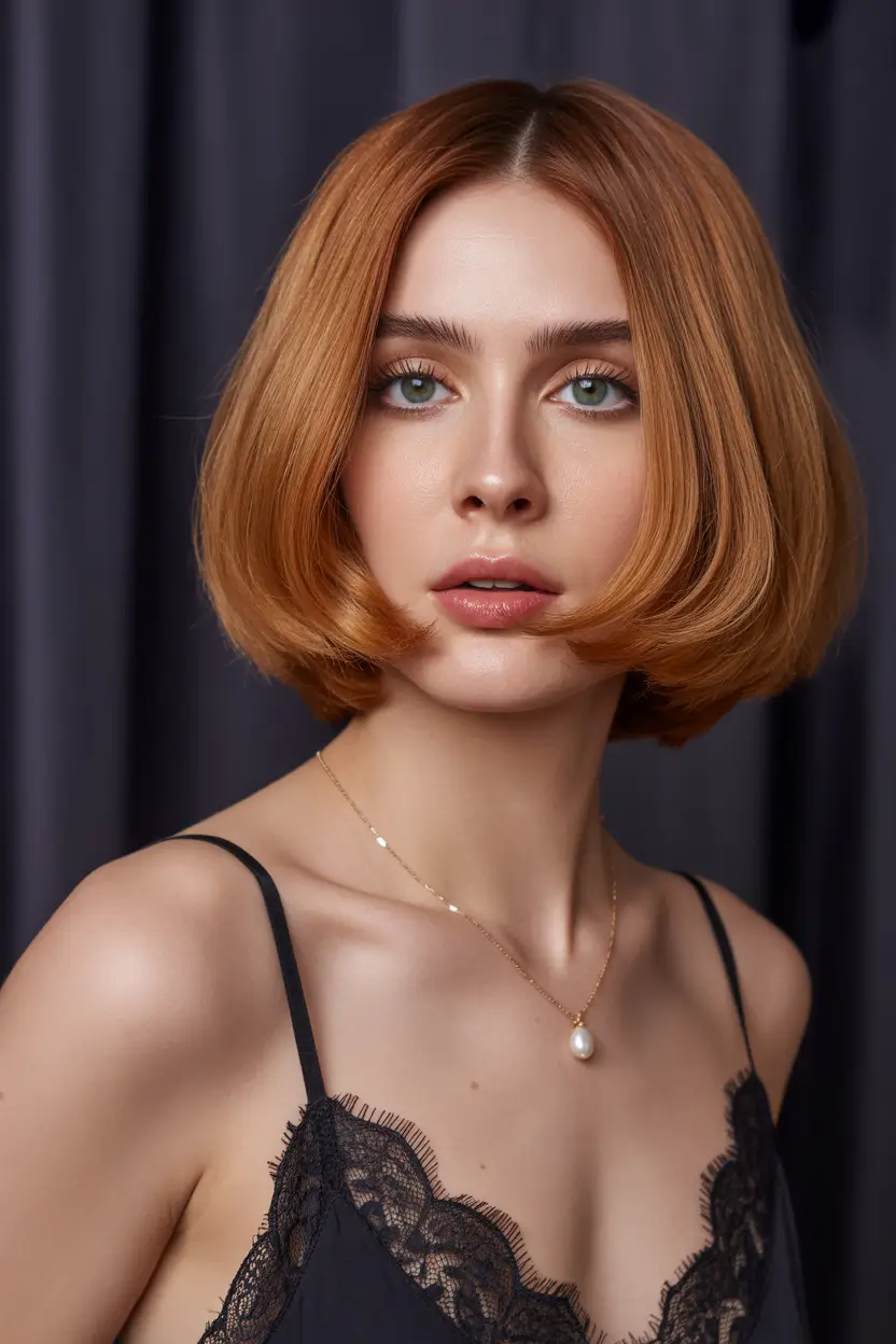 Fall round face haircut+Structured Lob with Rounded Edges