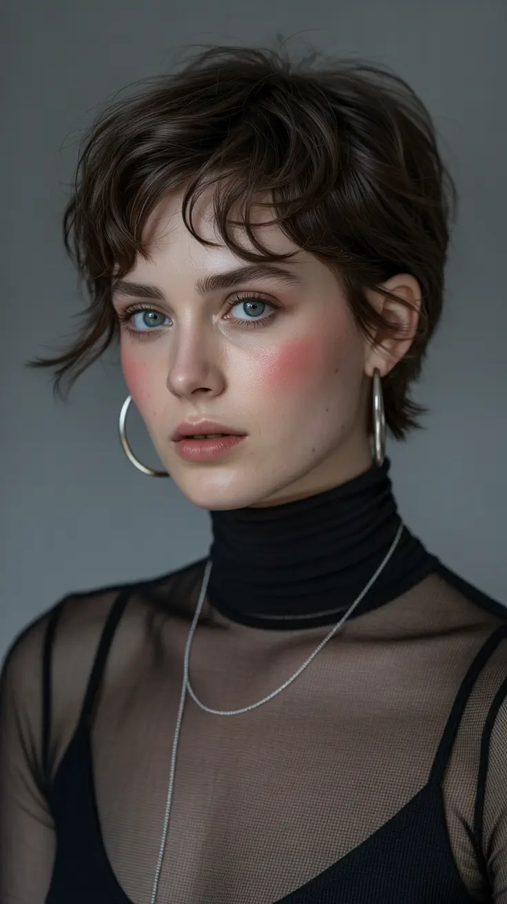 Fall round face haircut Piecey Micro-Shag with Delicate Lift