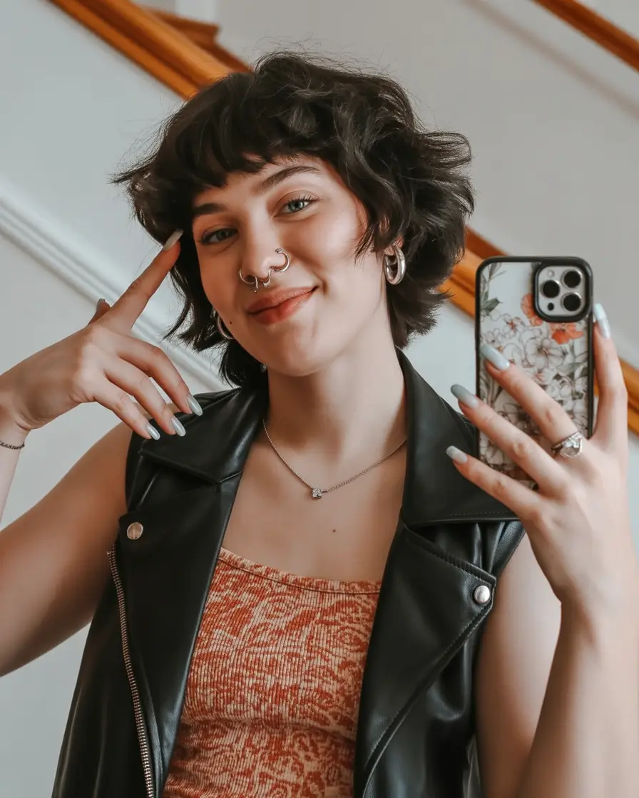 Fall round face haircut Retro-Modern Tousled Mushroom Cut