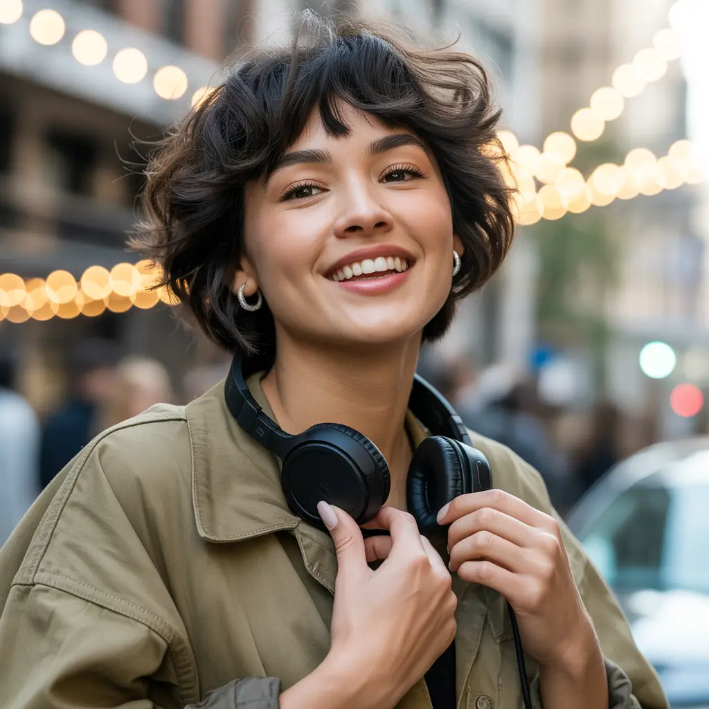 Fall short haircut Playful Layered Shag with Soft Fringe
