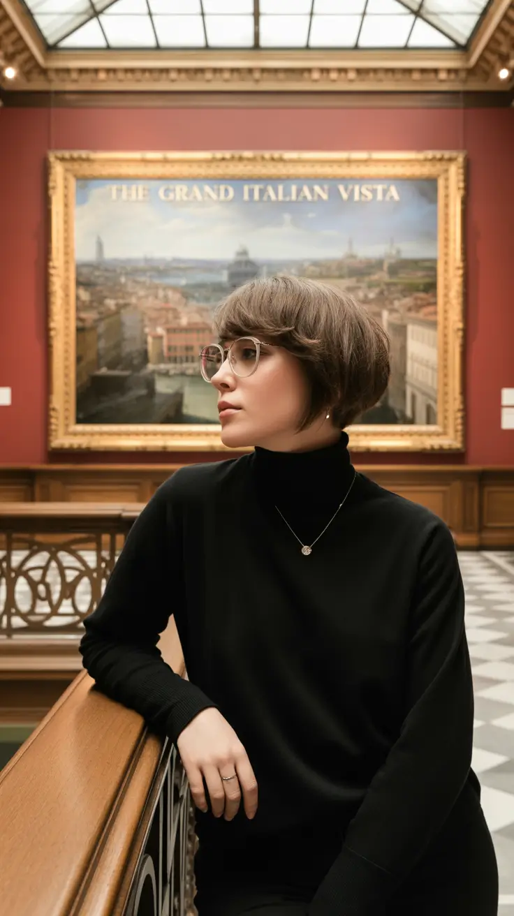 Fall short haircut+Rounded Sculptural Bob with a Scholarly Vibe