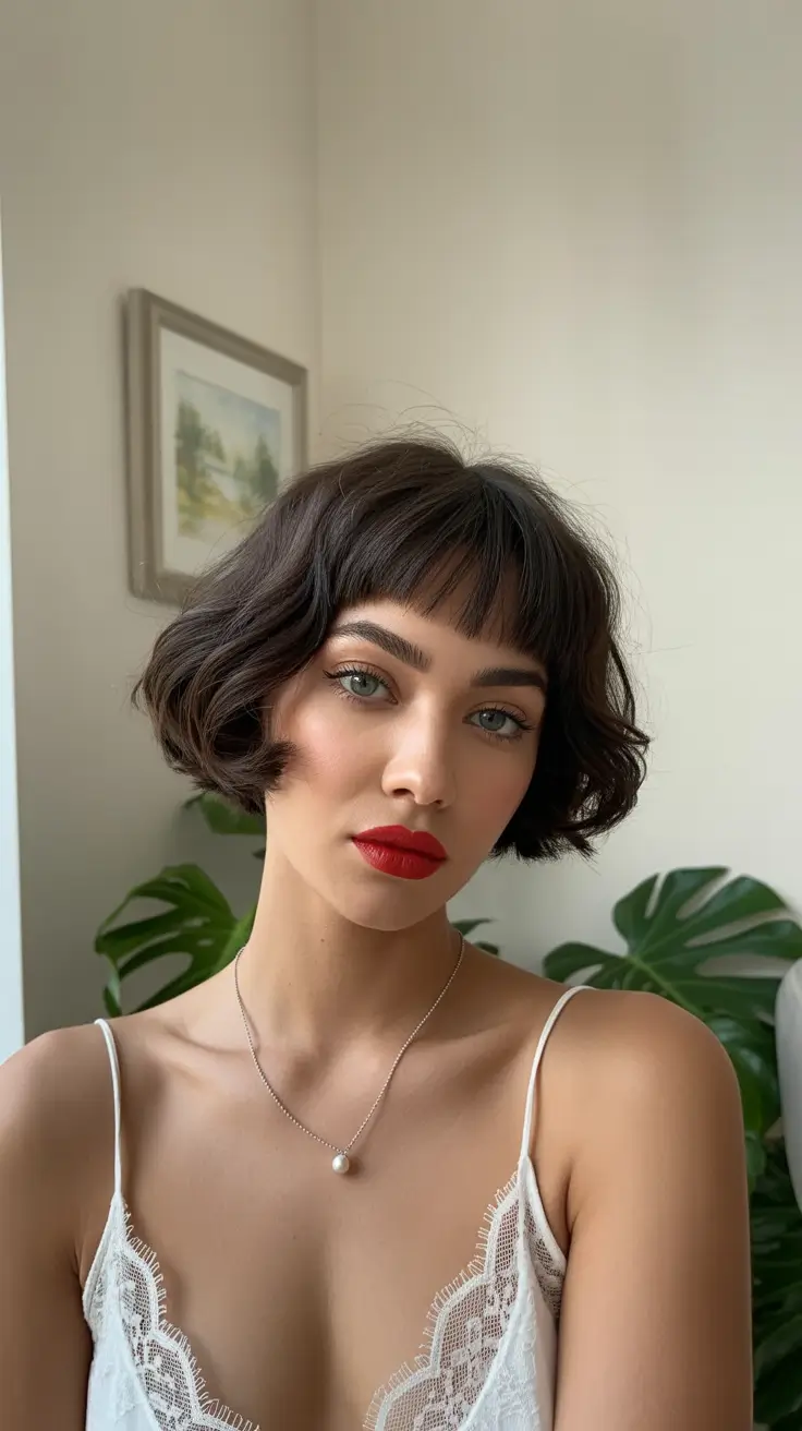 Fall short haircut+Mini Vintage Bob with Micro Bangs