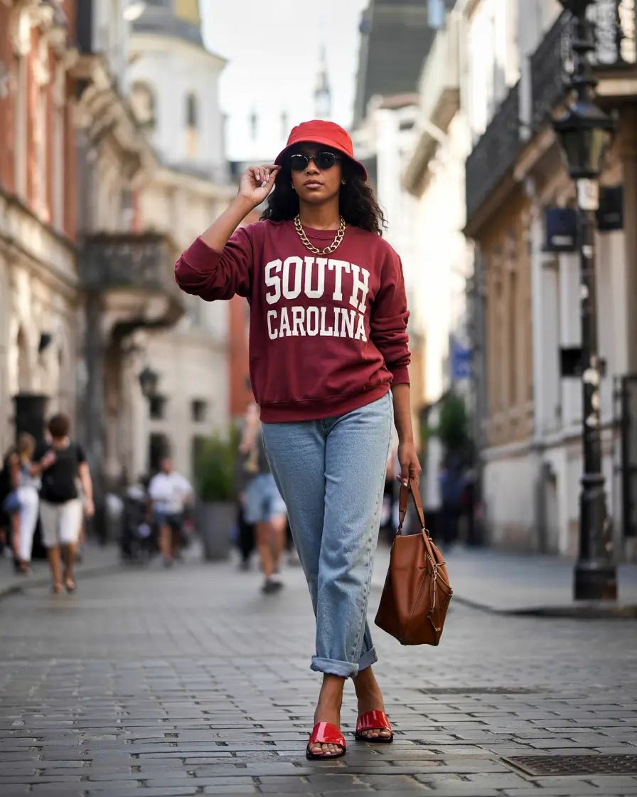 simple casual fall outfits Varsity Street Vibes: When Comfort Meets Confidence