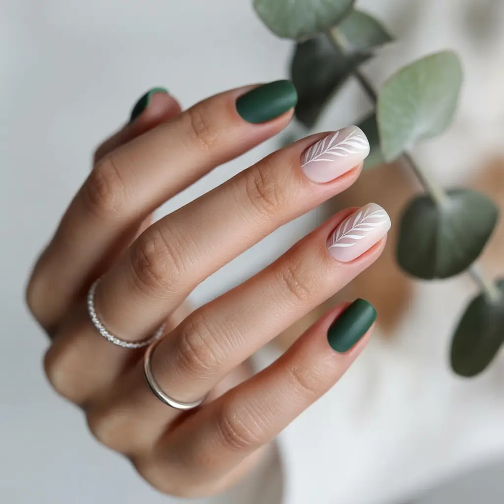 simple fall nails Matte Pine Whisper