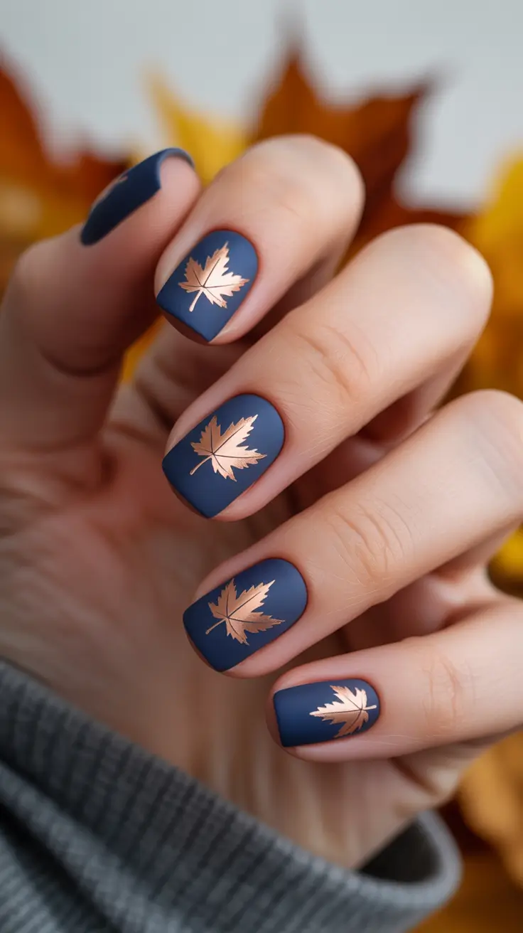 simple fall nails Matte Maple Majesty