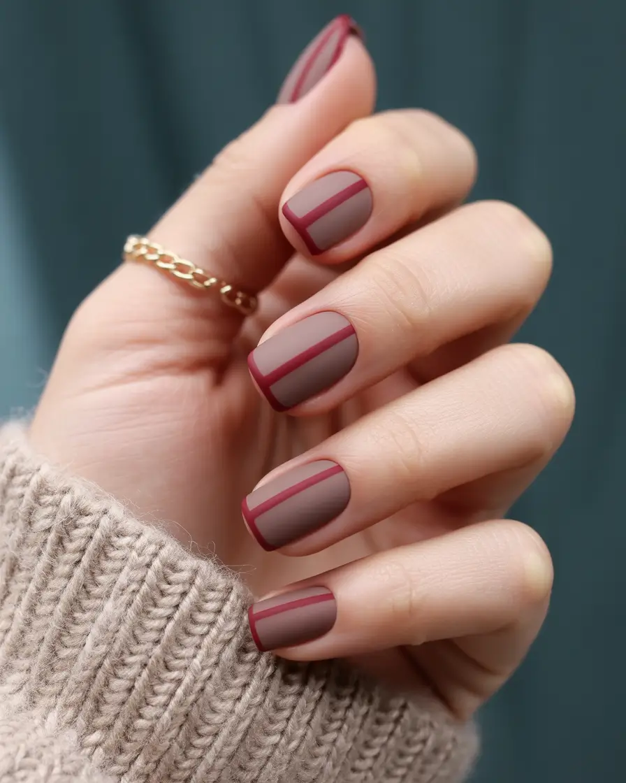 fall-gel-nails-Modern Mocha Grid