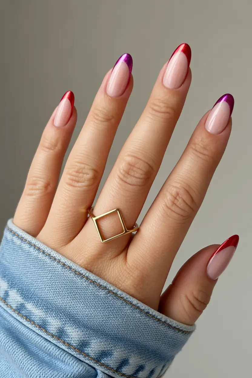 fall-gel-nails-two-tone-french-twist