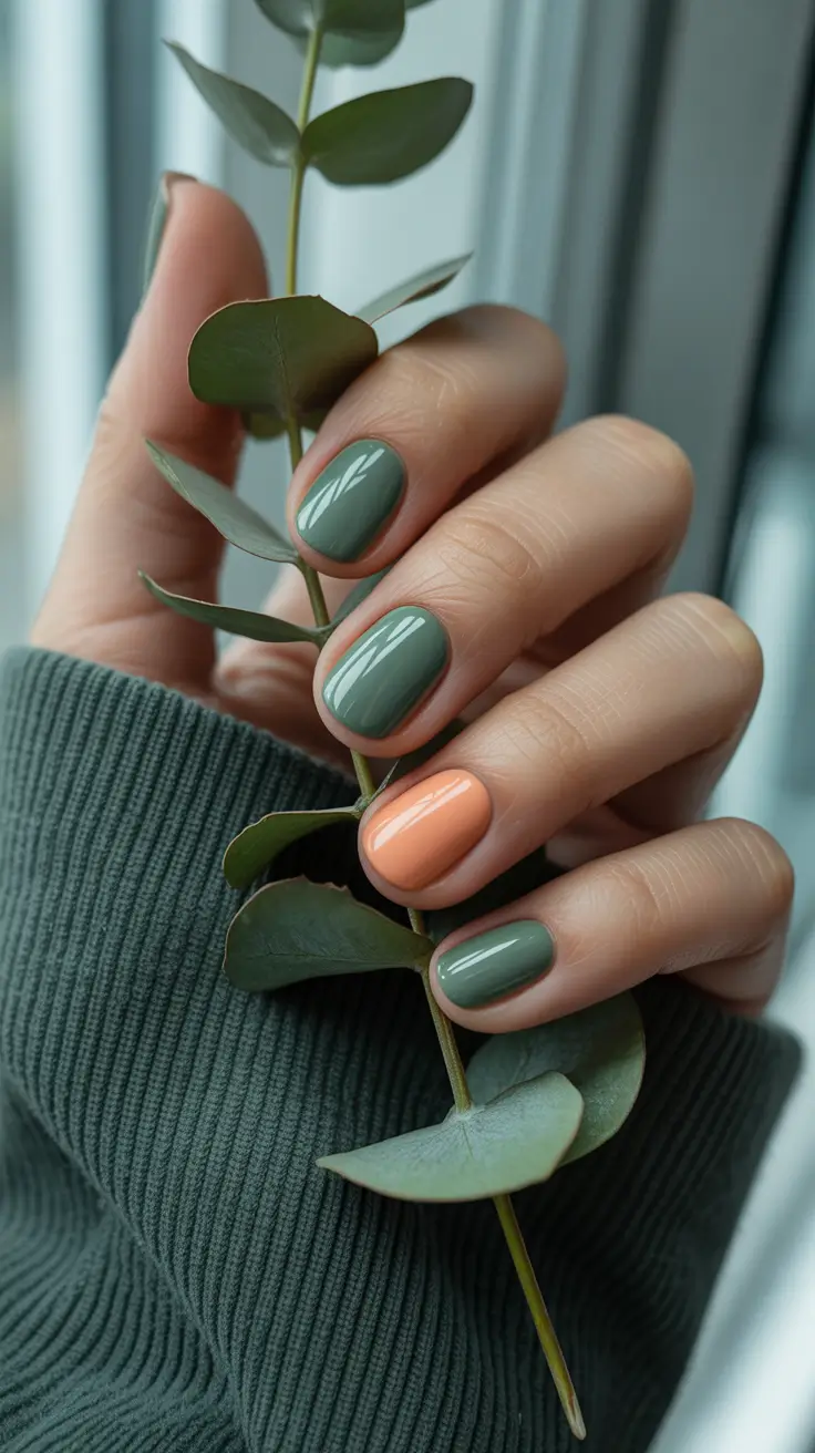 fall-gel-nails-olive-apricot-minimalism