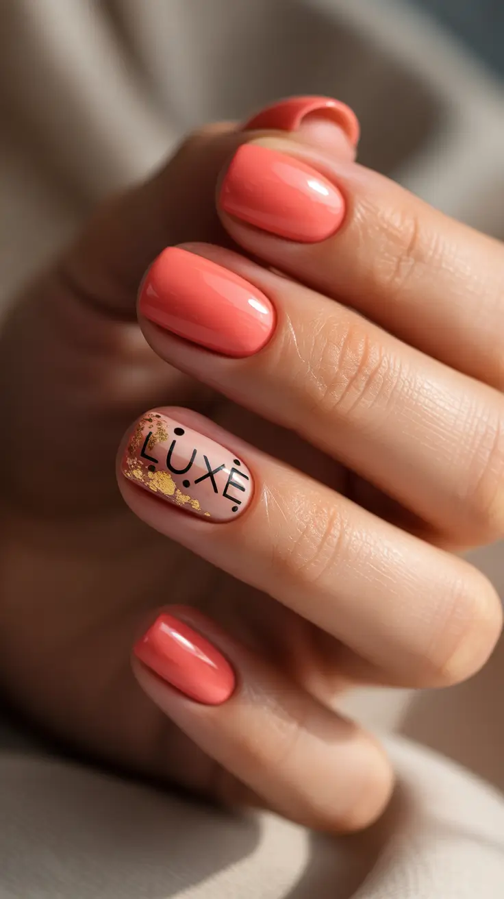 fall-gel-nails-Coral Luxe Statement