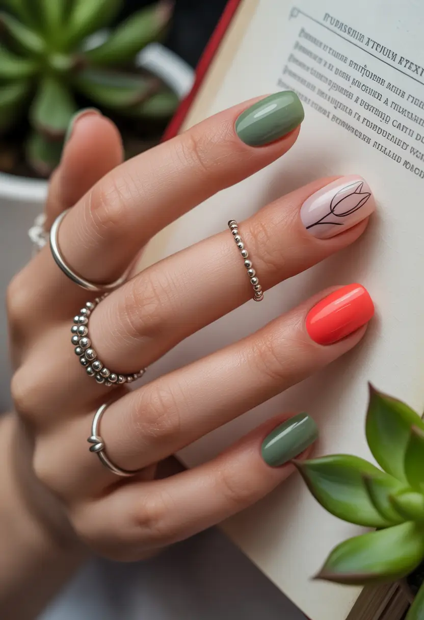 fall-gel-nails-Modern Garden Party
