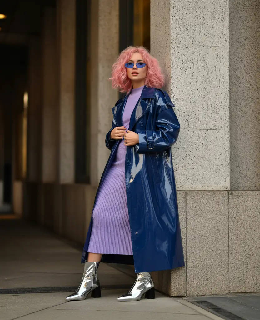 NYC fall outfits Electric Blue Meets Lilac Cool