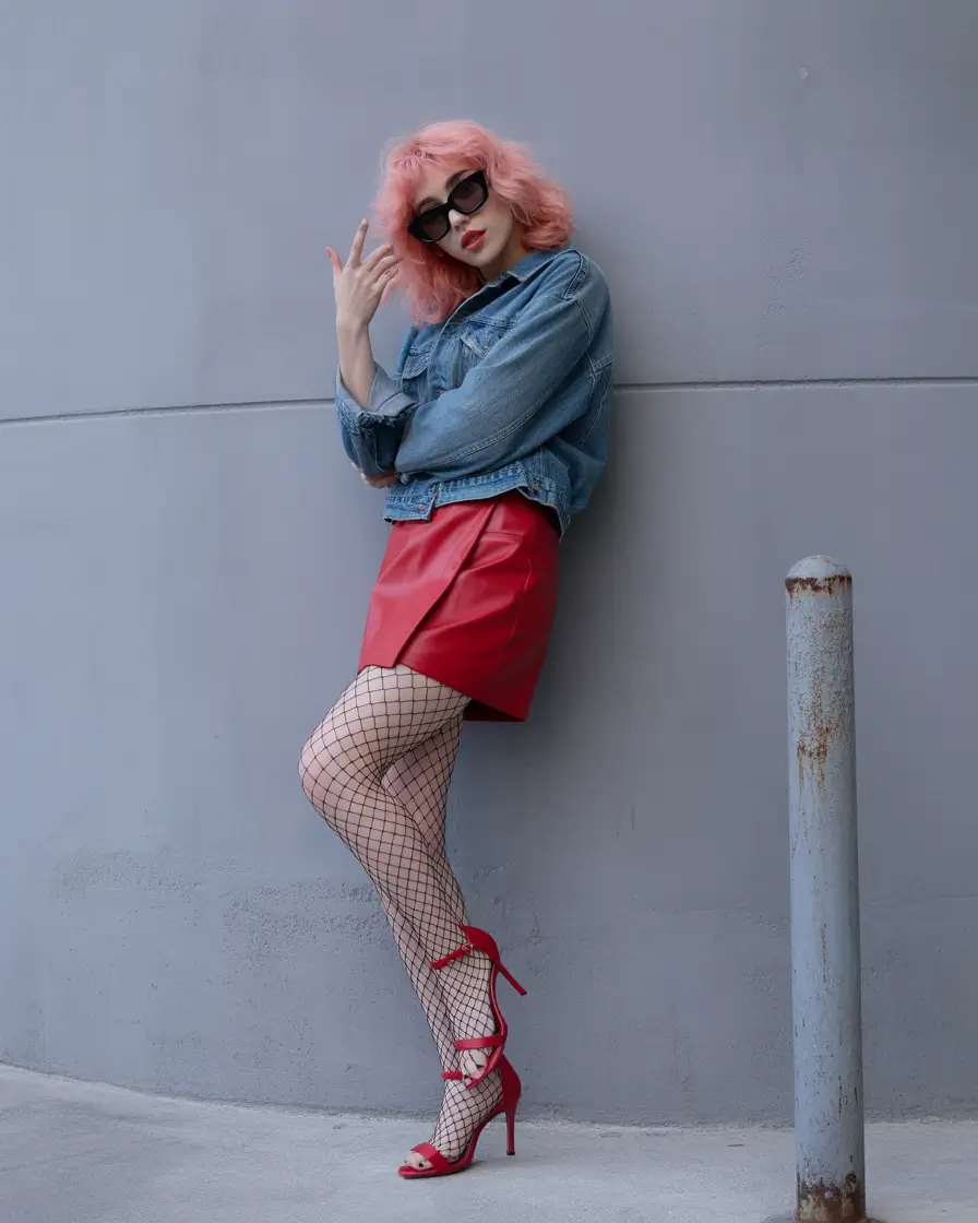 Street style women Edgy Playfulness with a Retro Twist