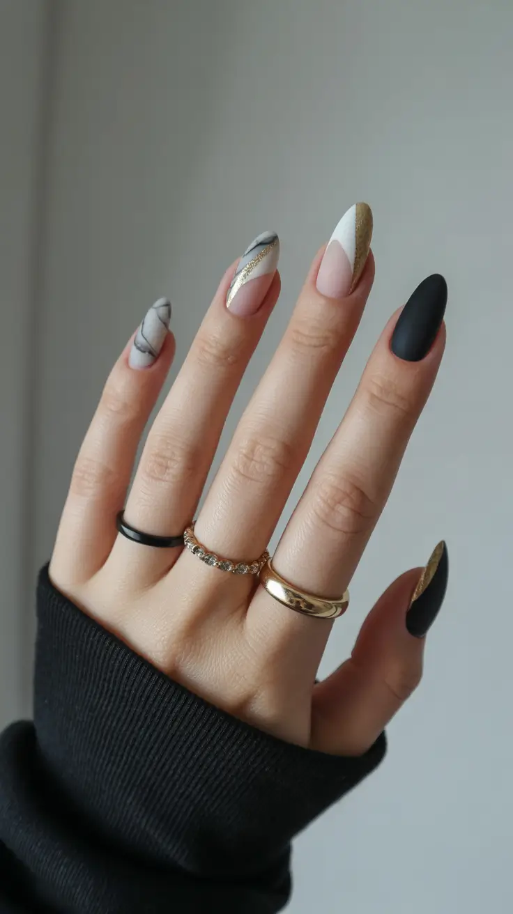 2025 Fall Matte Nails Minimalist Matte Mix